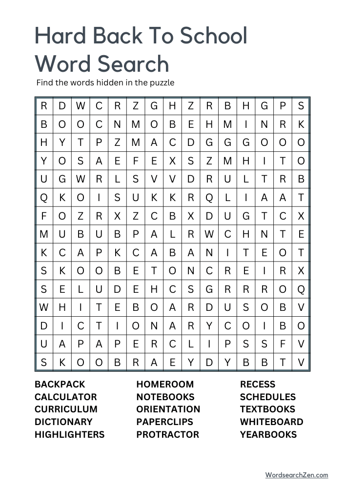 Hard-Back-To-School-Word-Search