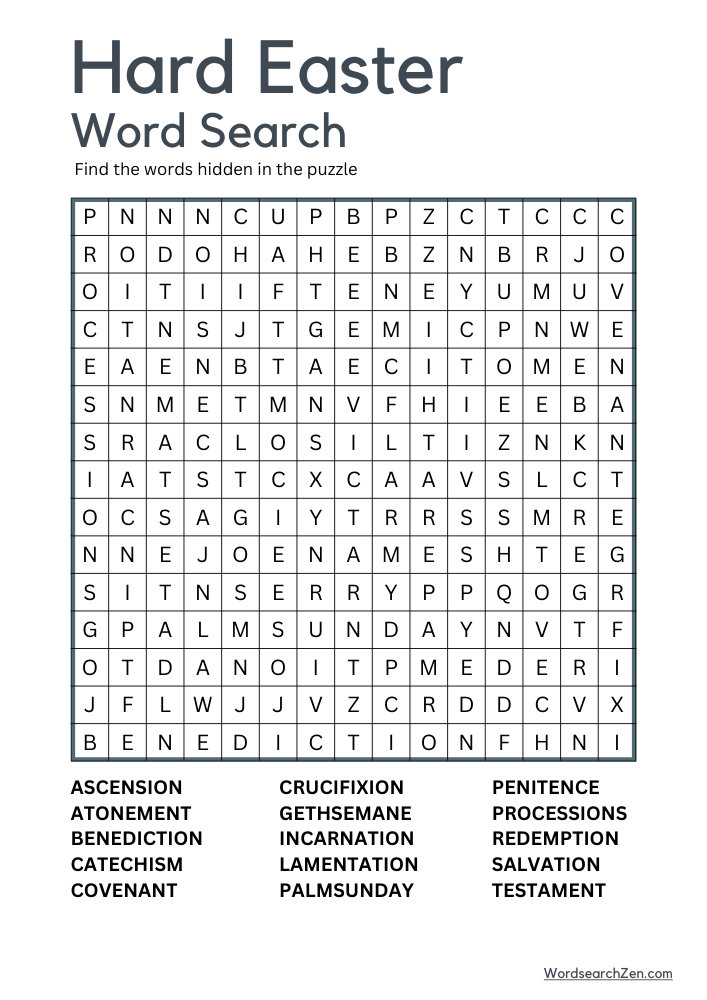 Hard-Easter-Word-Search