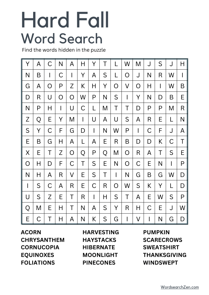 Hard-Fall-Word-Search