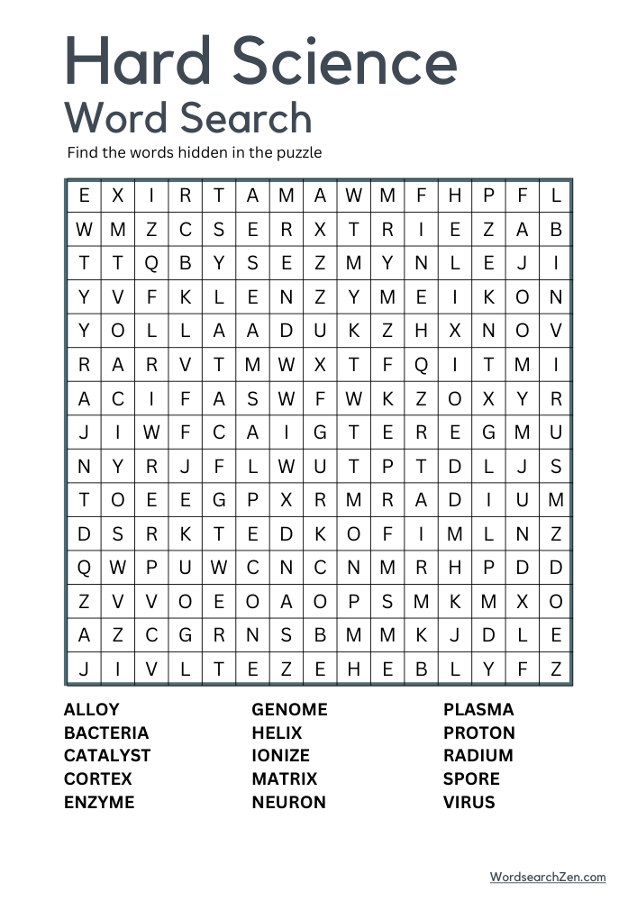 Hard-Science-Word-Search