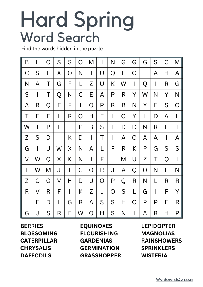 Hard-Spring-Word-Search