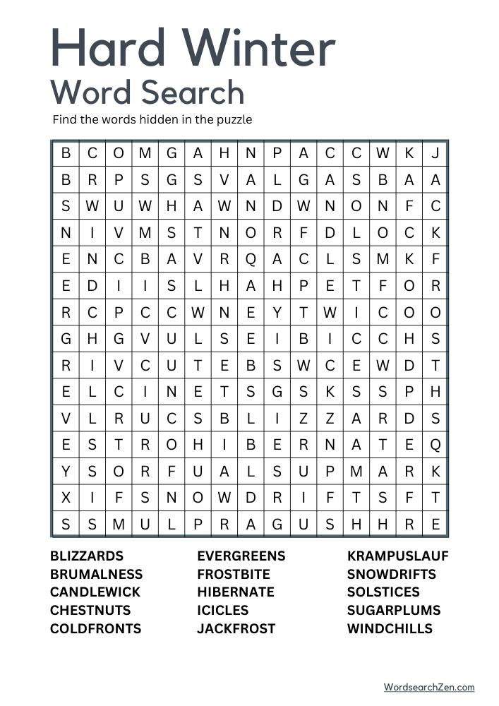 Hard-Winter-Word-Search