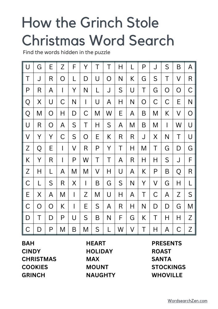 How-The-Grinch-Stole-Christmas-Word-Search