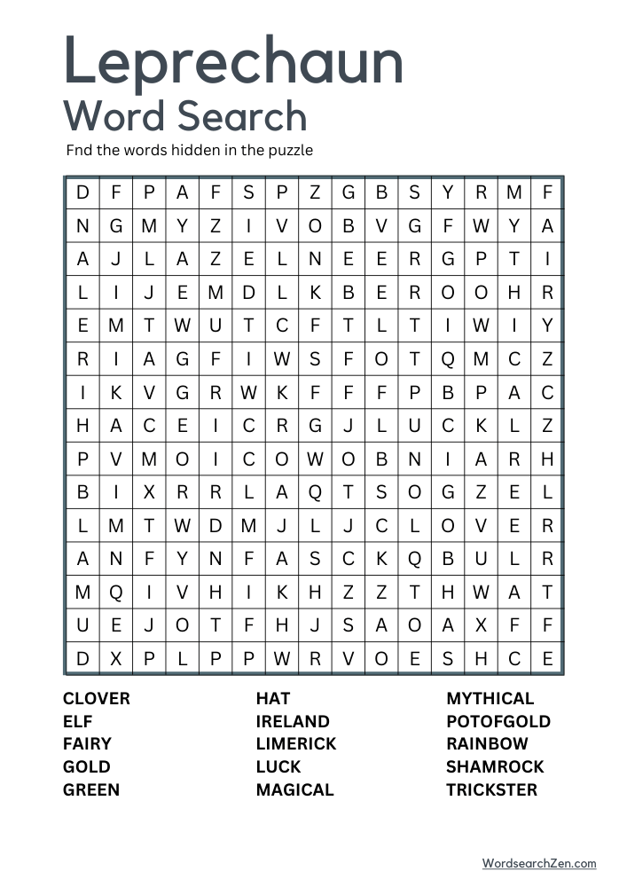 Leprechaun-Word-Search