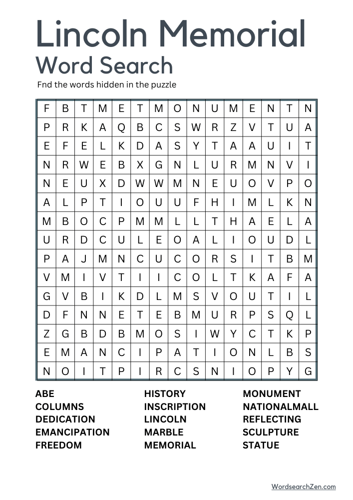 Lincoln-Memorial-Word-Search