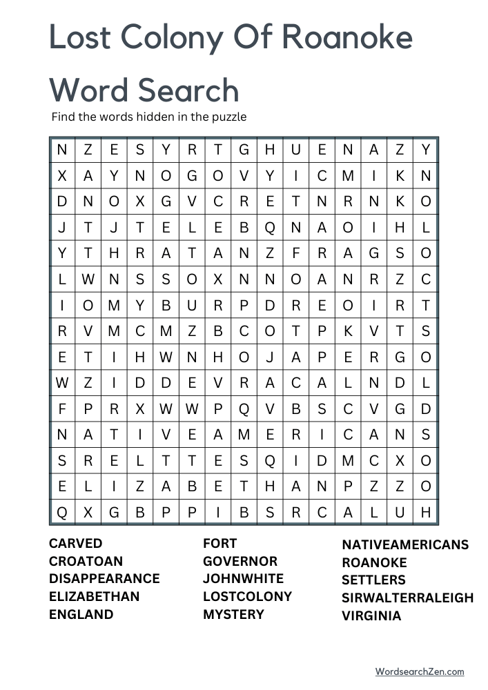 Lost-Colony-Of-Roanoke-Word-Search-23