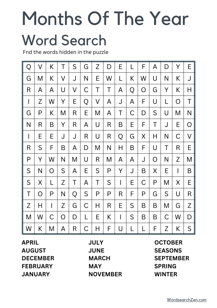 Months-Of-The Year-Word-Search