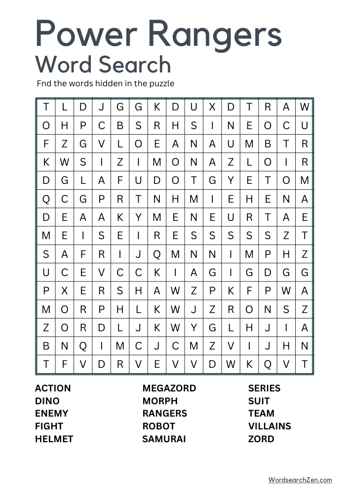 Power-Rangers-Word-Search