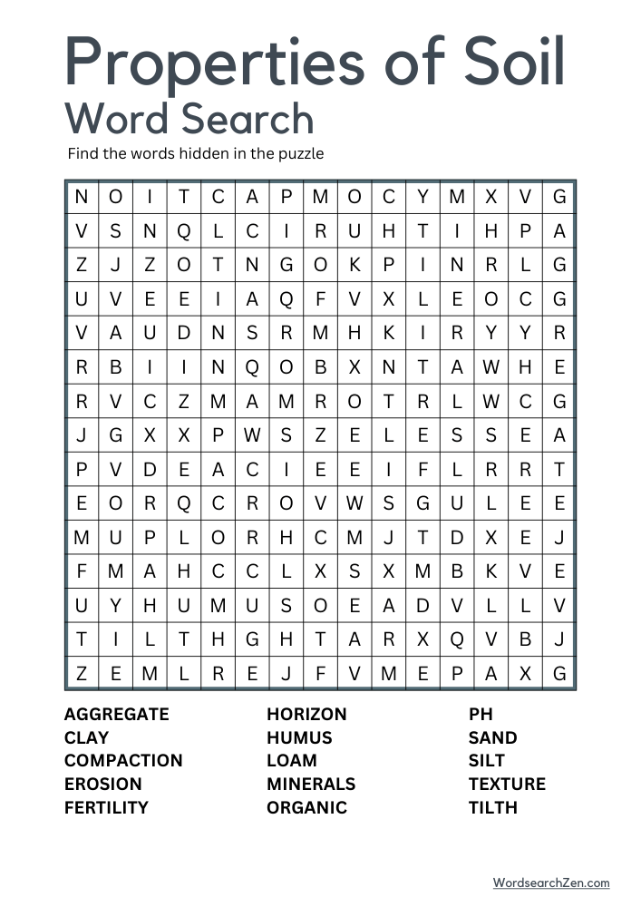 Properties-of-Soil-Word-Search