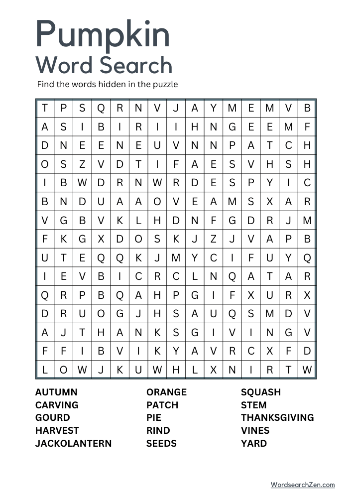 Pumpkin-Word-Search