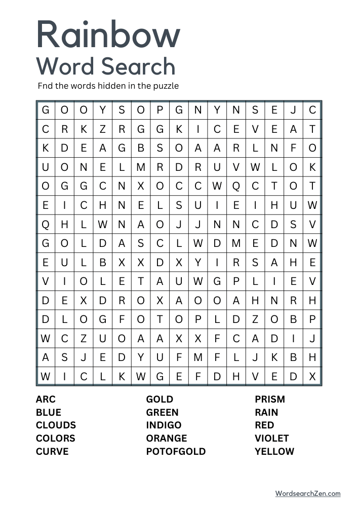 Rainbow-Word-Search