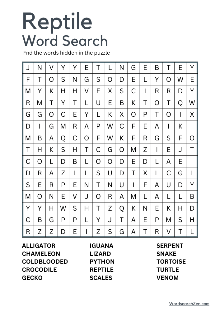 Reptile-Word-Search