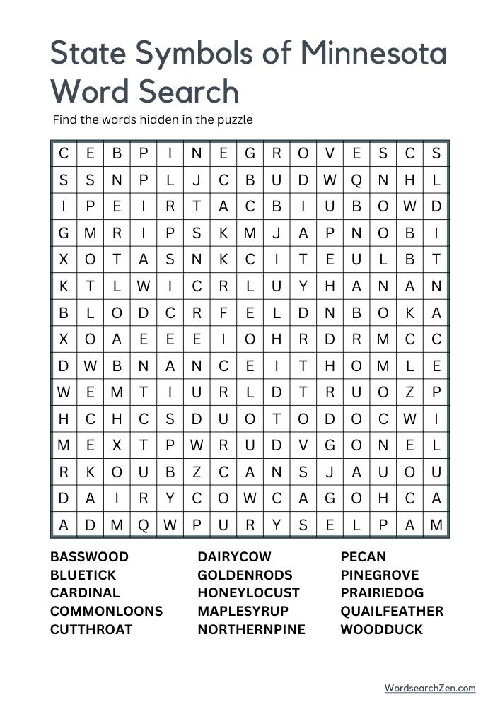 State-Symbols-of-Minnesota-Word-Search