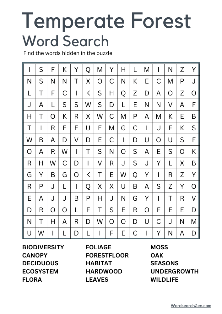 Temperate-Forest-Word-Search