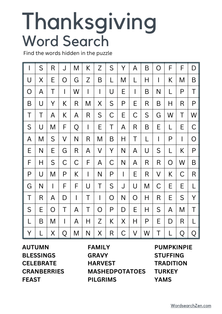 Thanksgiving-Word-Search