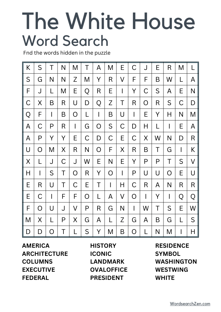 The-White-House-Word-Search