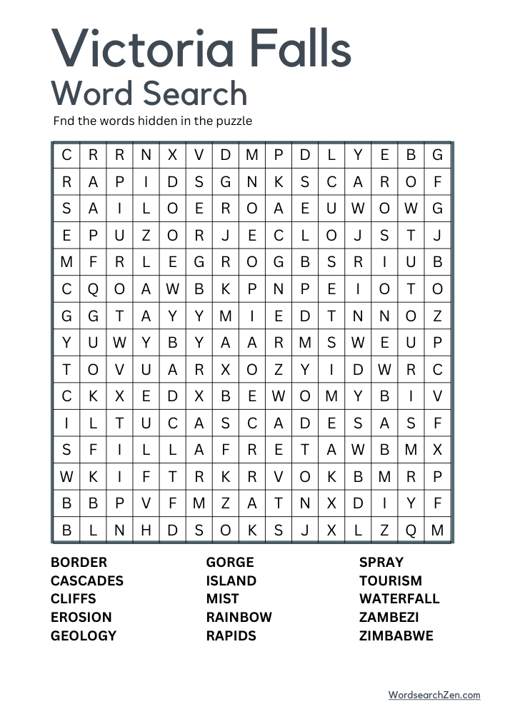 Victoria-Falls-Word-Search