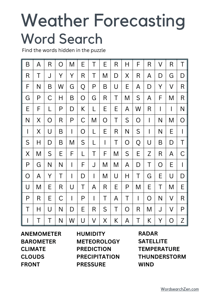 Weather-Forecasting-Word-Search