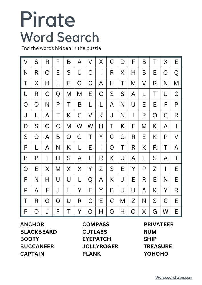 Pirate-Word-Search