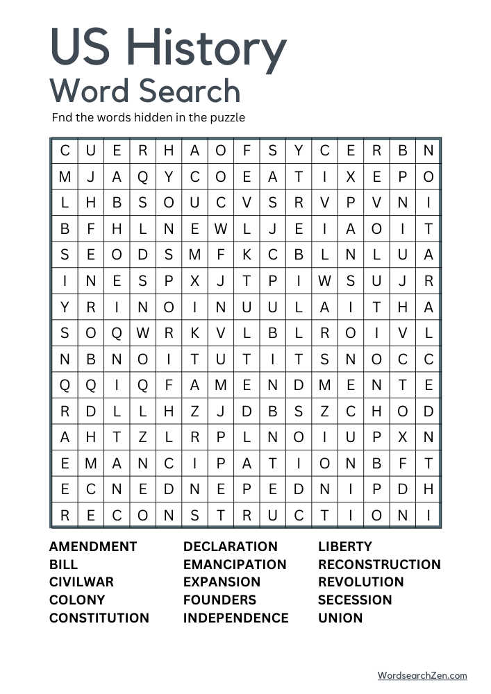 US-History-Word-Search