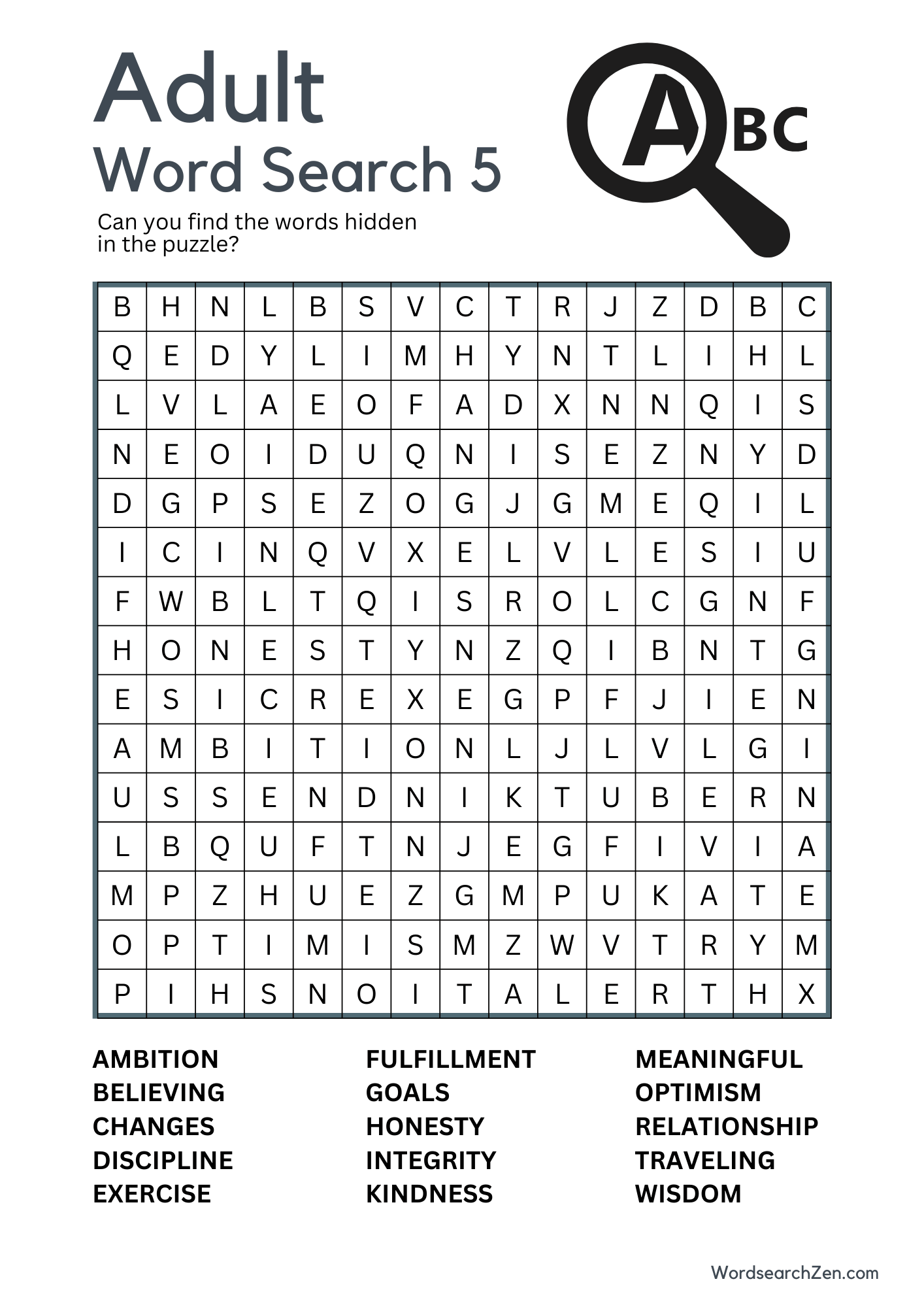 Adult Word Search 10-5