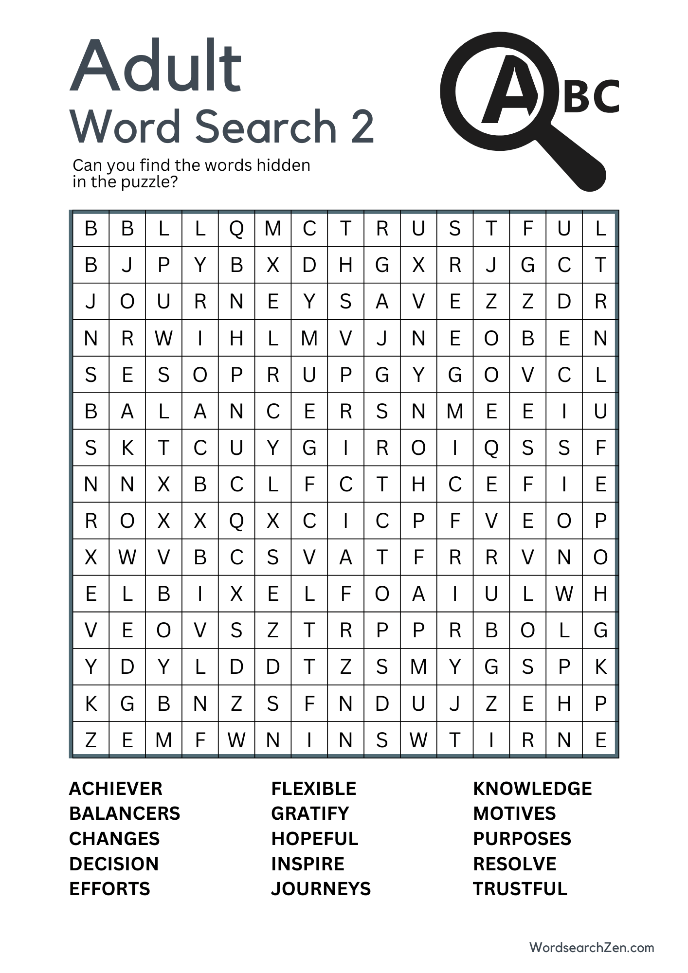 Adult Word Search 12-2