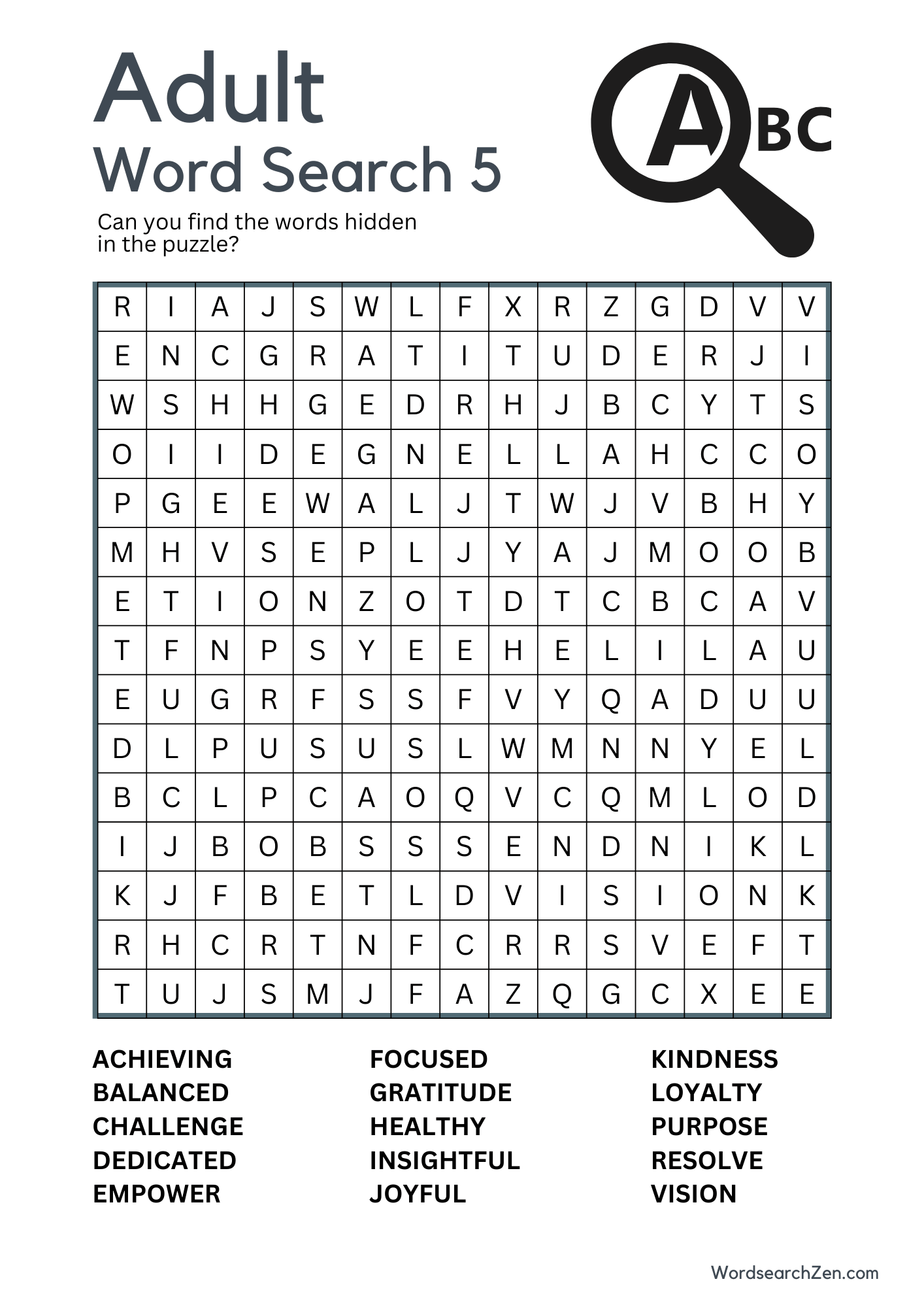 Adult Word Search 4-5