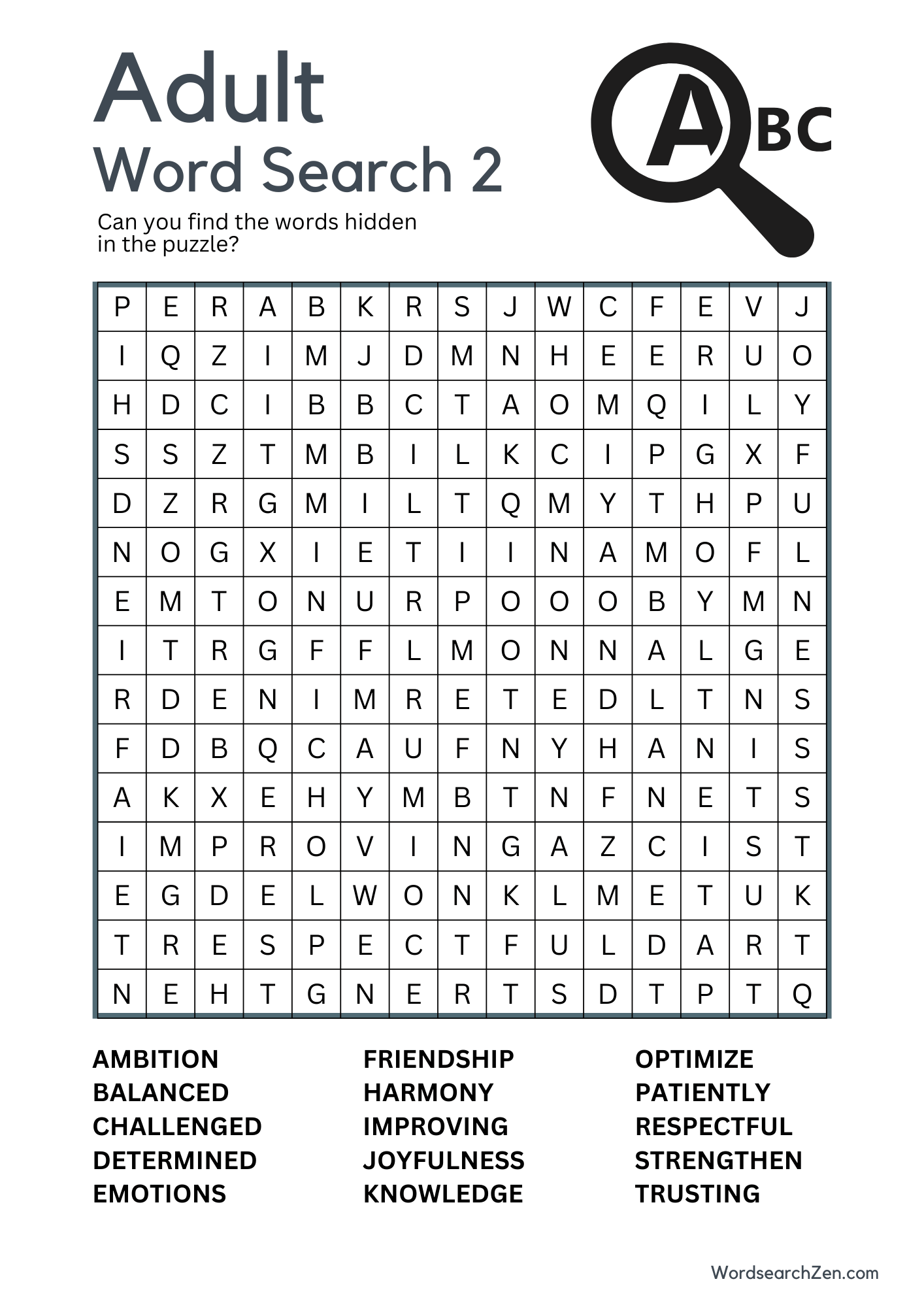 Adult Word Search 9-2