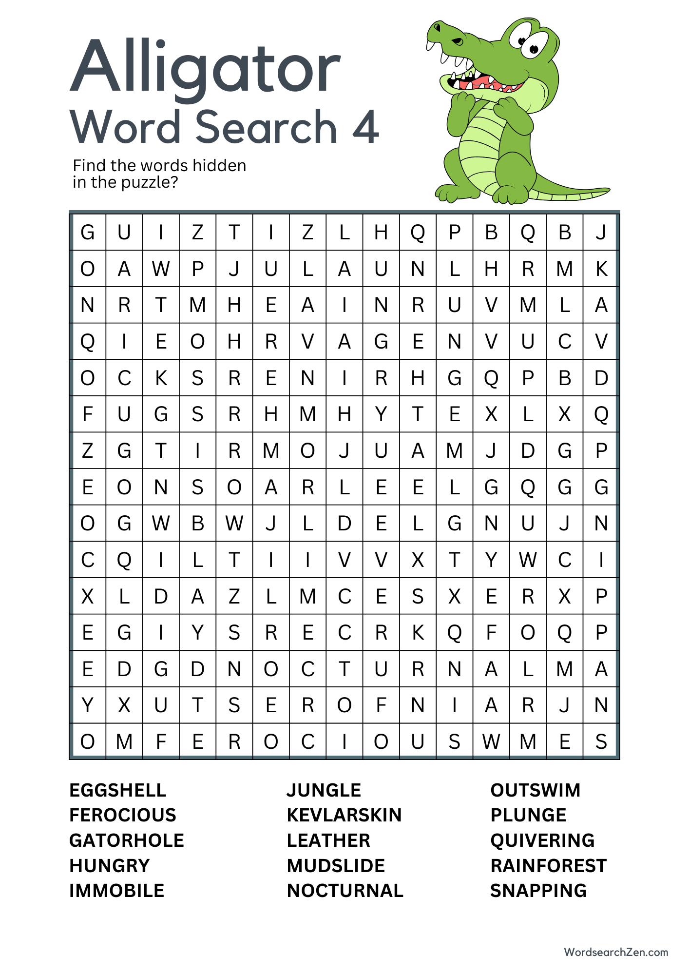 Alligator Word Search 4