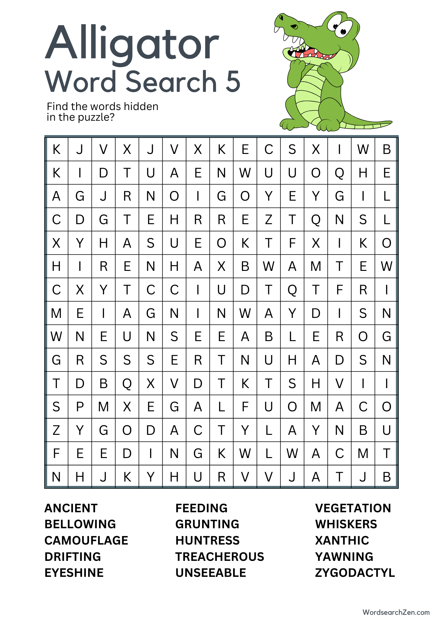 Alligator Word Search 5