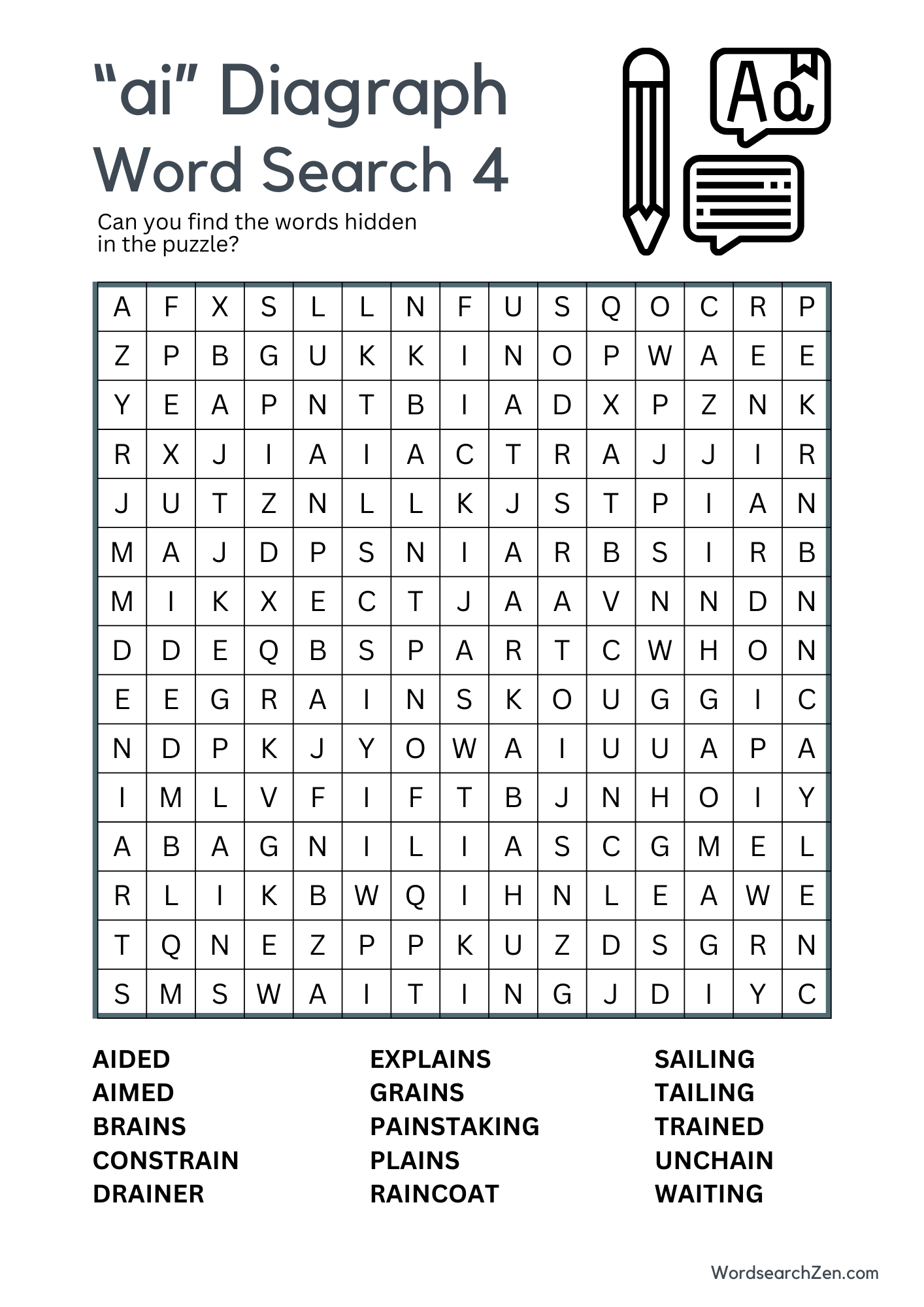 ai Diagraph Word Search 4