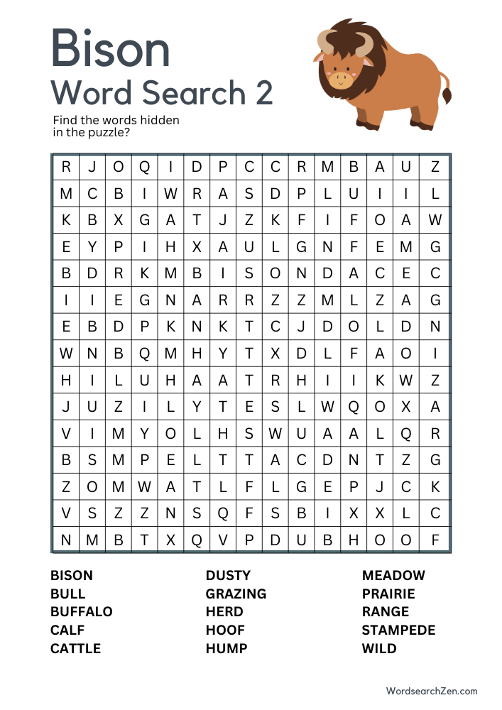 Bison Word Search 2