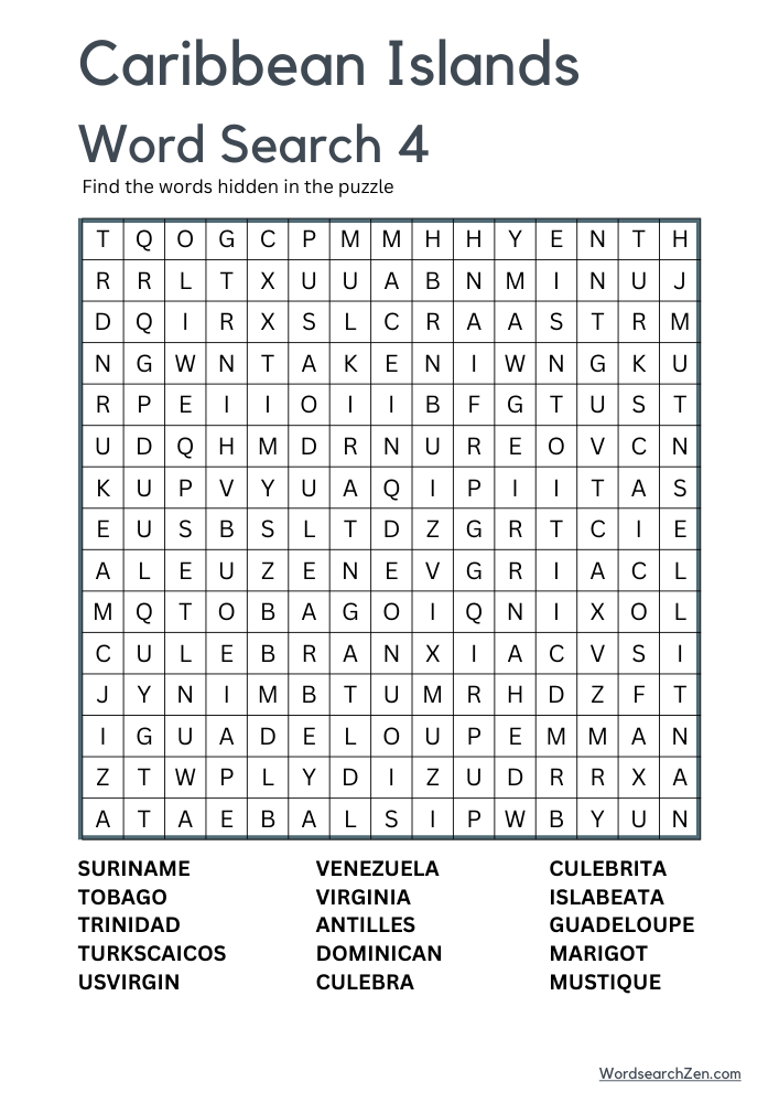 caribbean-islands-word-search-4 Caribbean Islands Word Search 4