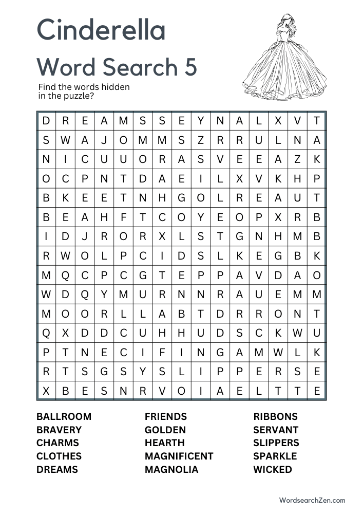 Cinderella Word Search 5