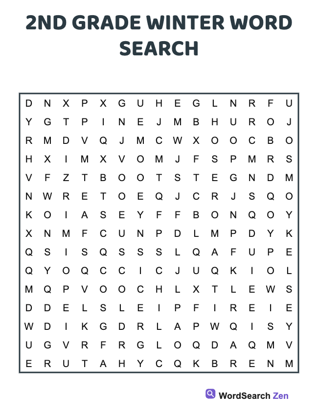 2nd Grade Winter Word Search