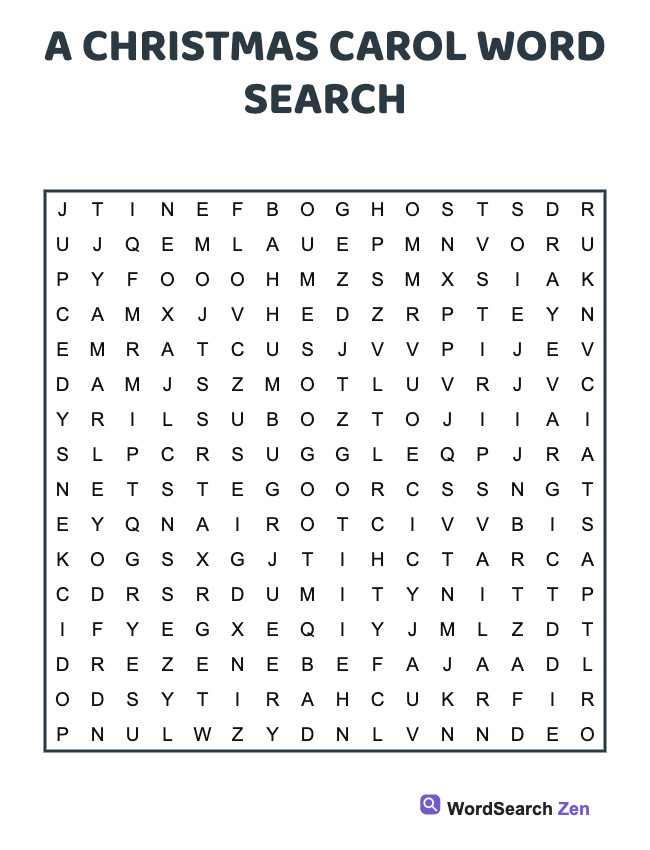 A Christmas Carol Word Search