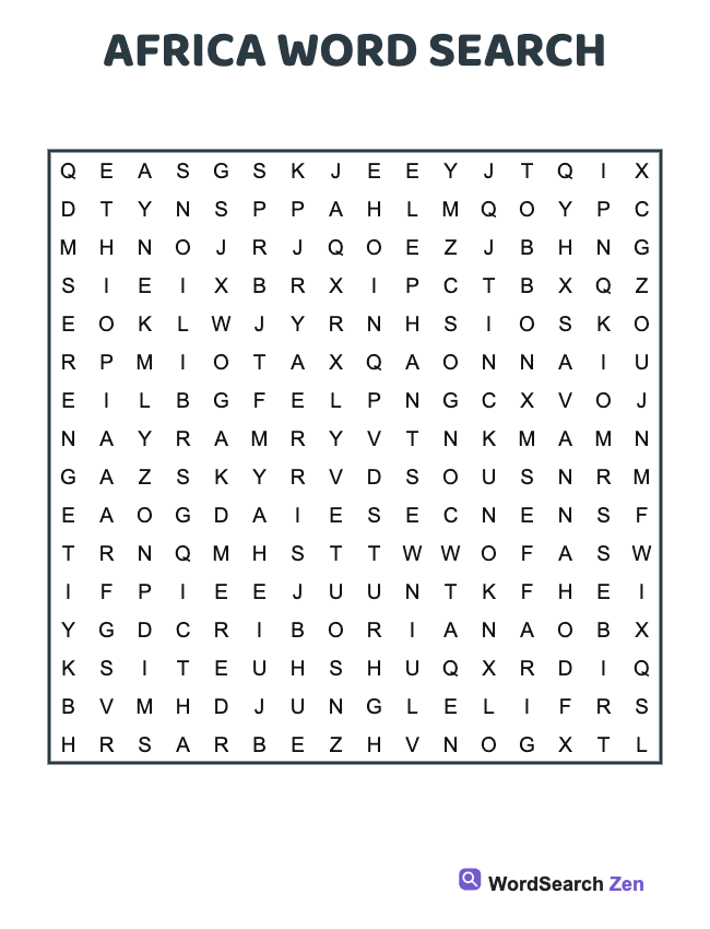 Africa Word Search