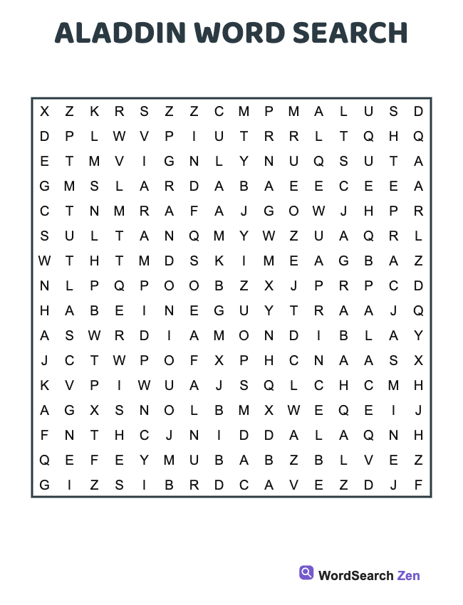 Aladdin Word Search