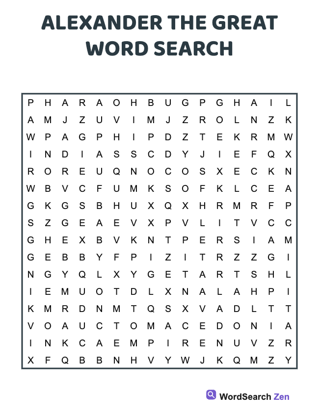 Alexander The Great Word Search
