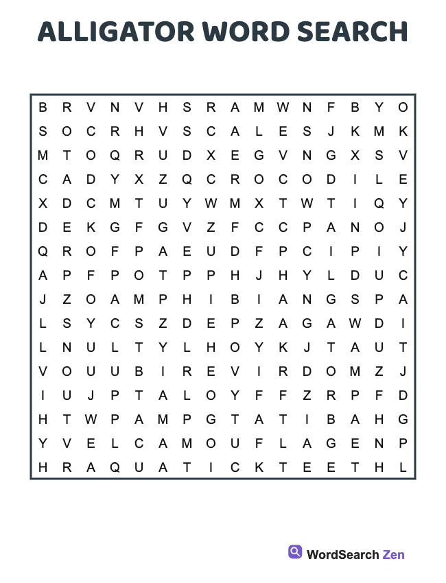 Alligator Word Search