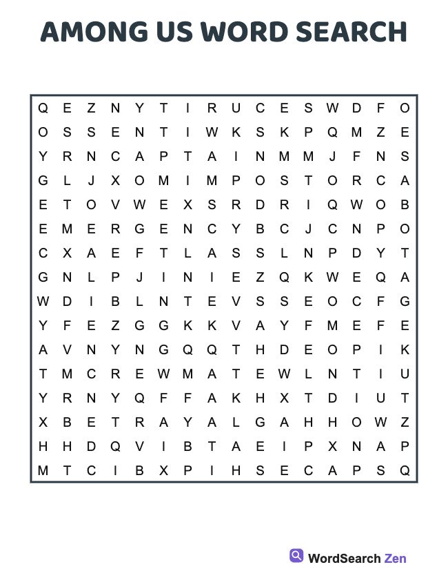 Among Us Word Search