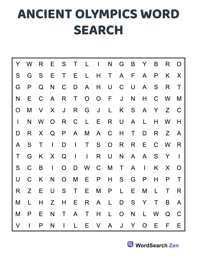 Ancient Olympics Word Search