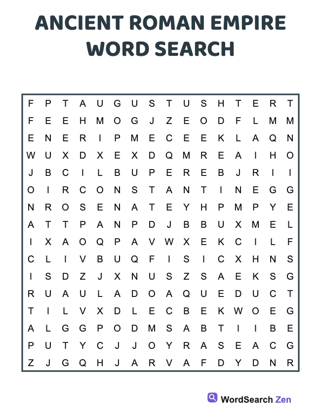 Ancient Roman Empire Word Search