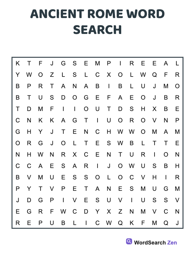 Ancient Rome Word Search