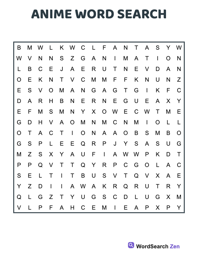 Anime Word Search