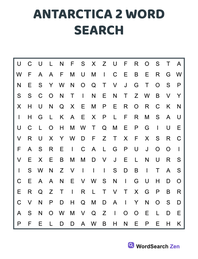 Antarctica 2 Word Search