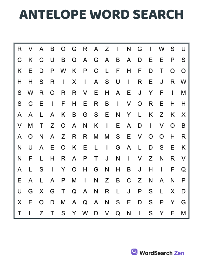 Antelope Word Search