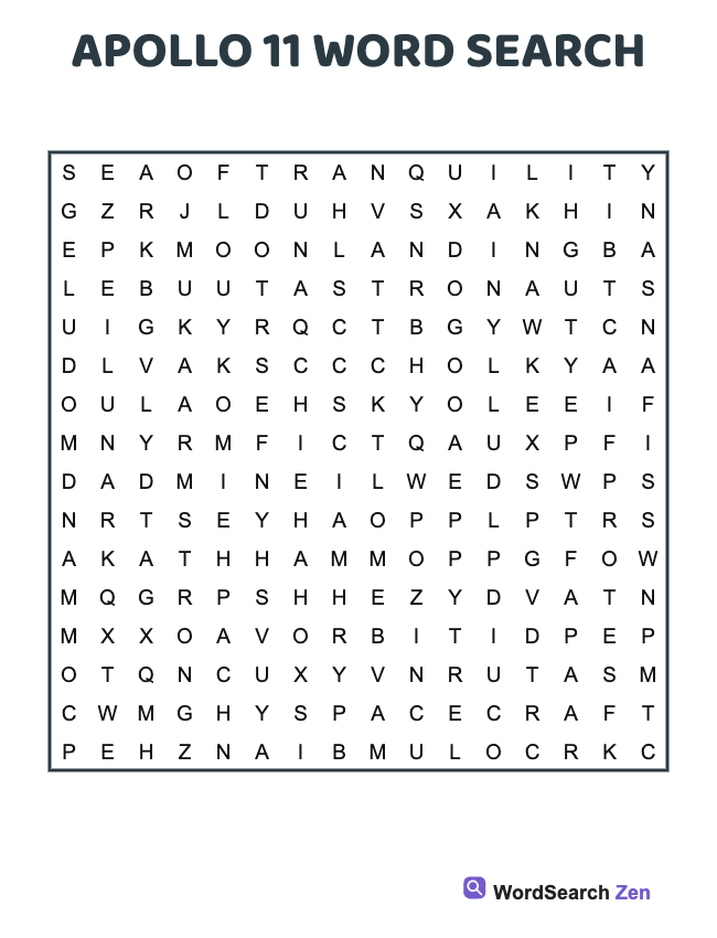 Apollo 11 Word Search