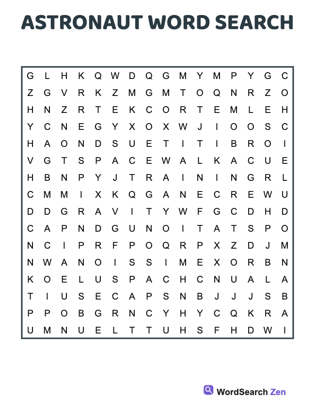 Astronaut Word Search