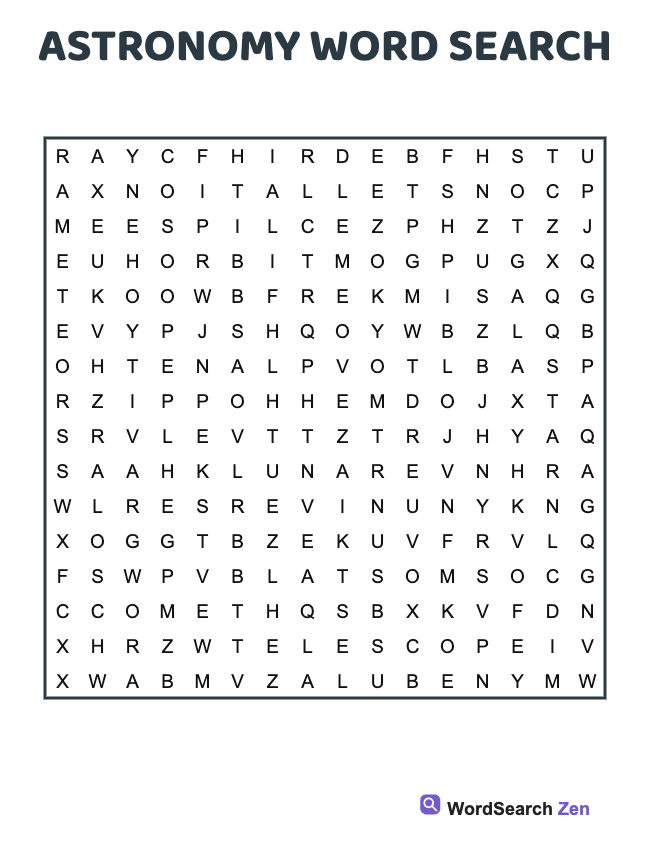 Astronomy Word Search